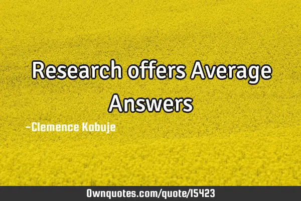 Research offers Average A