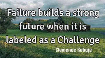 Failure builds a strong future when it is labeled as a Challenge