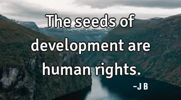 The seeds of development are human rights.