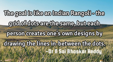 The goal is like an Indian Rangoli - the grid of dots are the same, but each person creates one