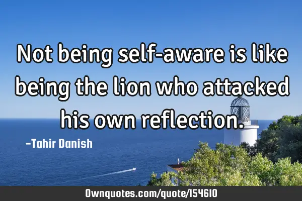 Not being self-aware is like being the lion who attacked his own