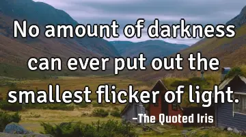 No amount of darkness can ever put out the smallest flicker of light.