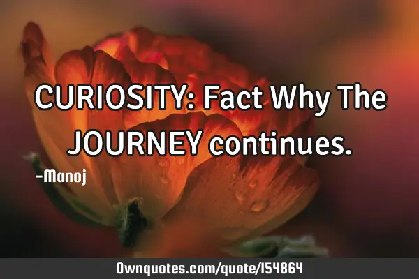 CURIOSITY: Fact Why The JOURNEY