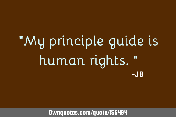 "My principle guide is human rights."