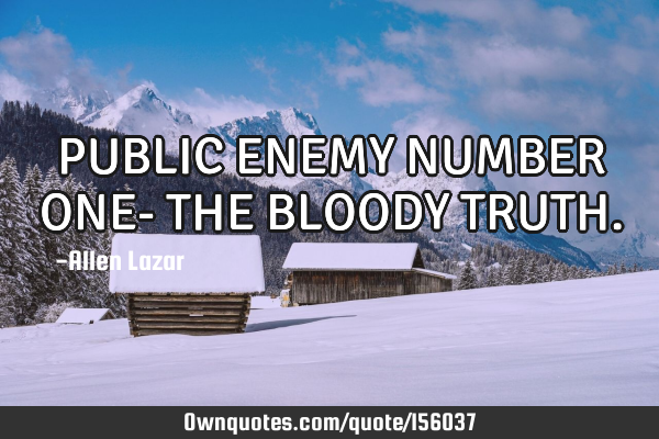 PUBLIC ENEMY NUMBER ONE-
       
        THE BLOODY TRUTH