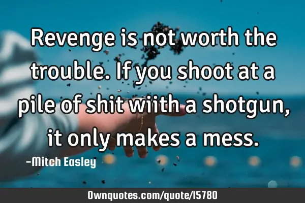 Revenge is not worth the trouble. If you shoot at a pile of shit wiith a shotgun, it only makes a