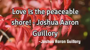 Love is the peaceable shore! - Joshua Aaron Guillory