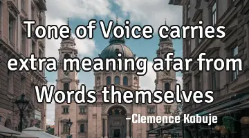 Tone of Voice carries extra meaning afar from Words themselves