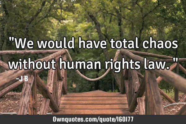 "We would have total chaos without human rights law."