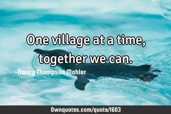 One village at a time, together we