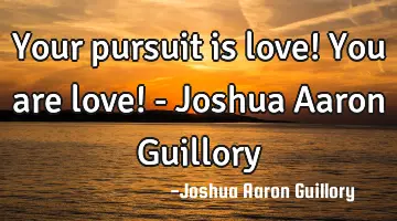 Your pursuit is love! You are love! - Joshua Aaron Guillory