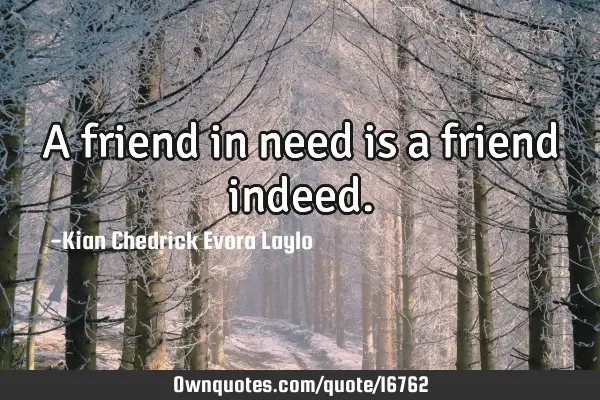A friend in need is a friend