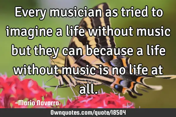Every musician as tried to imagine a life without music but they can because a life without music