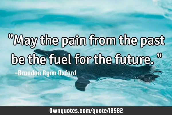 "May the pain from the past be the fuel for the future."