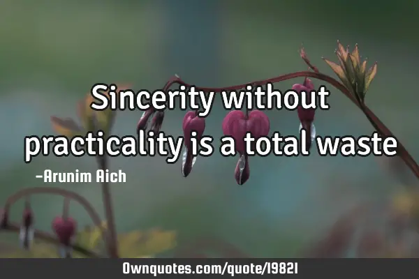 Sincerity without practicality is a total
