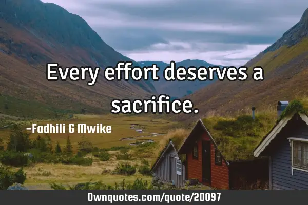 Every effort deserves a