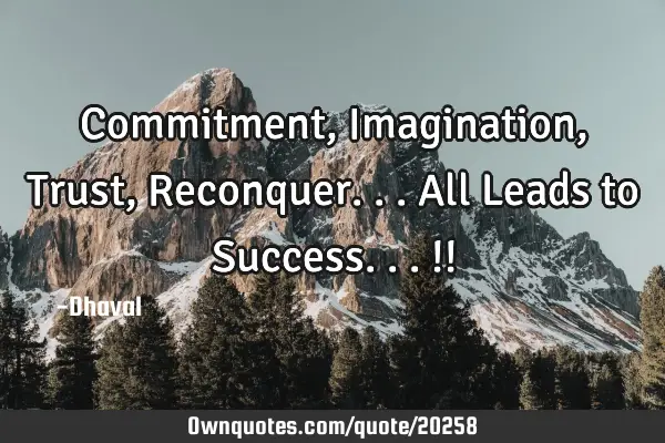 Commitment,Imagination,Trust,Reconquer...All Leads to Success...!!