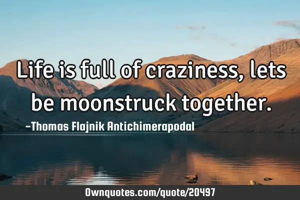 Life is full of craziness, lets be moonstruck