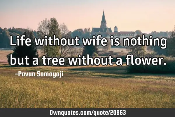 Life without wife is nothing but a tree without a