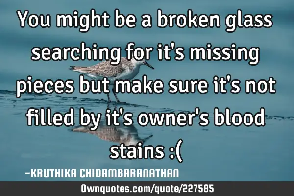 You might be a broken glass searching for it