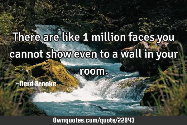 There are like 1 million faces you cannot show even to a wall in your