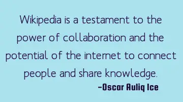 Wikipedia is a testament to the power of collaboration and the potential of the internet to connect