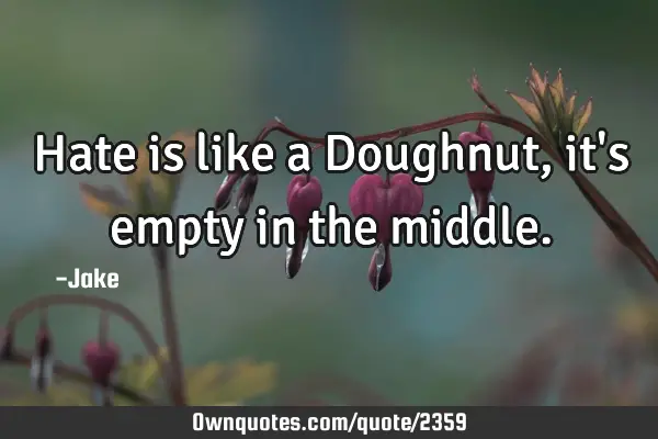 Hate is like a Doughnut, it