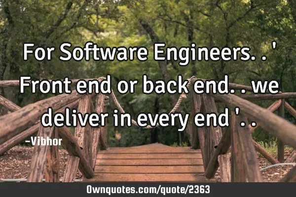For Software Engineers.. 