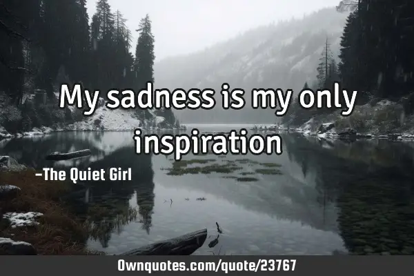 My sadness is my only