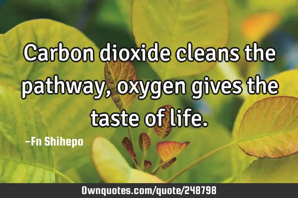 Carbon dioxide cleans the pathway, oxygen gives the taste of