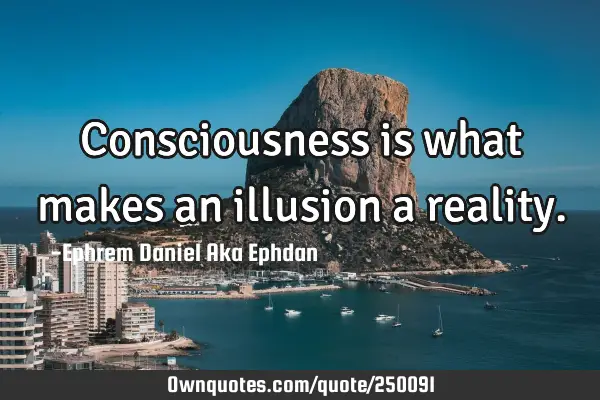 Consciousness is what makes an illusion a