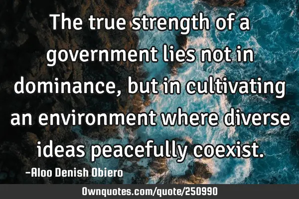 The true strength of a government lies not in dominance, but in cultivating an environment where