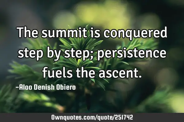 The summit is conquered step by step; persistence fuels the