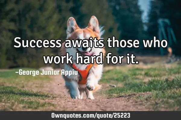 Success awaits those who work hard for