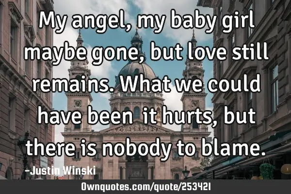 My angel, my baby girl maybe gone, but love still remains. What we could have been… it hurts, but