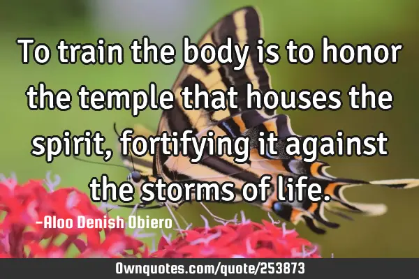 To train the body is to honor the temple that houses the spirit, fortifying it against the storms