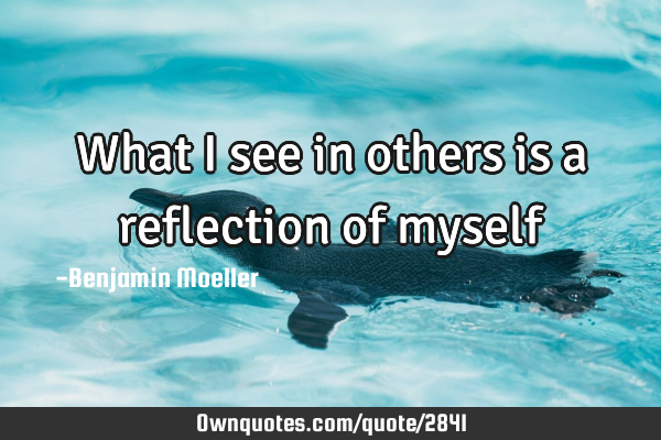 What I see in others is a reflection of