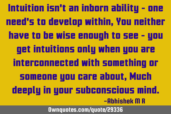 Intuition isn