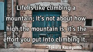 Life is like climbing a mountain; it