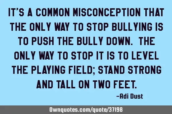 It’s a common misconception that the only way to stop bullying is to push the bully down. The