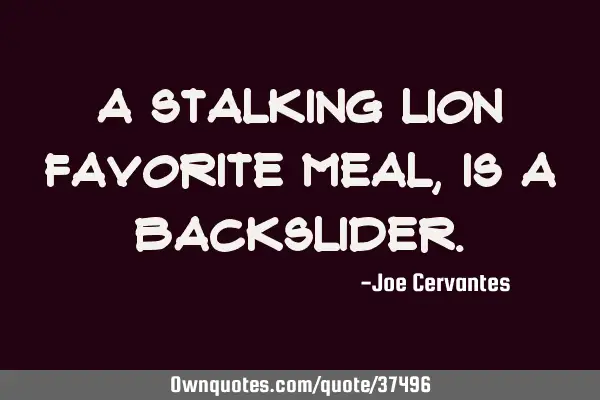 A stalking lion favorite meal, is a
