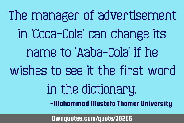 The manager of advertisement in 