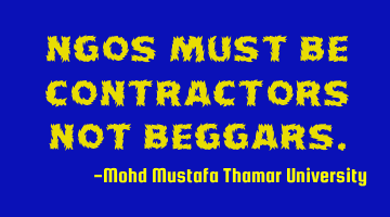 NGOs must be contractors not