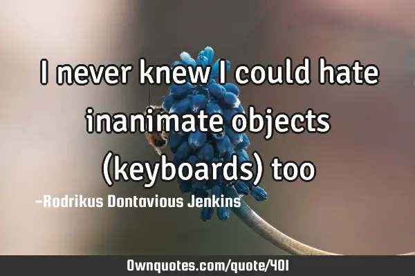 I never knew I could hate inanimate objects (keyboards)