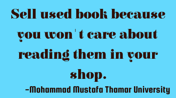 Sell used books because you won