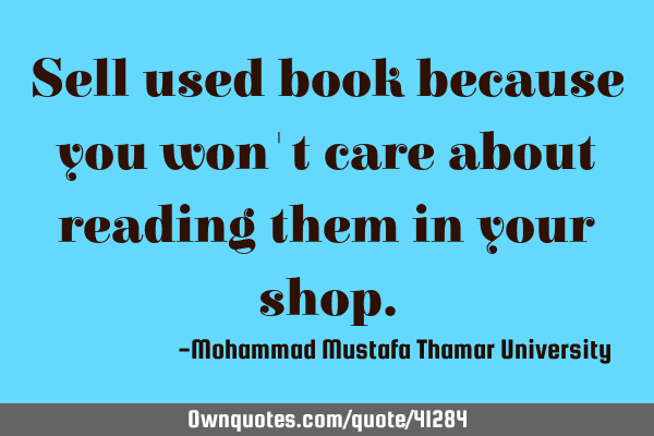 Sell used books because you won