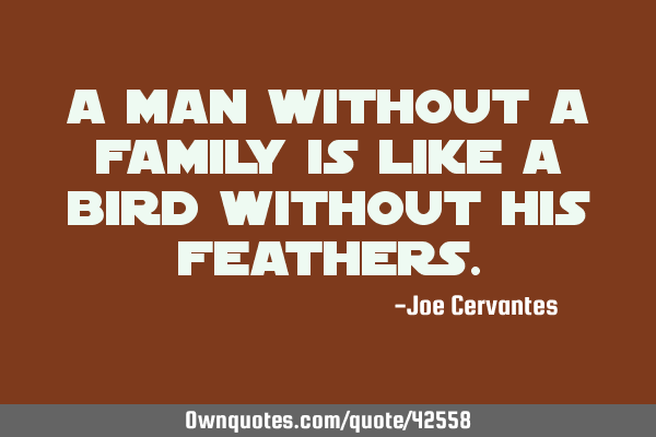 A man without a family is like a bird without his