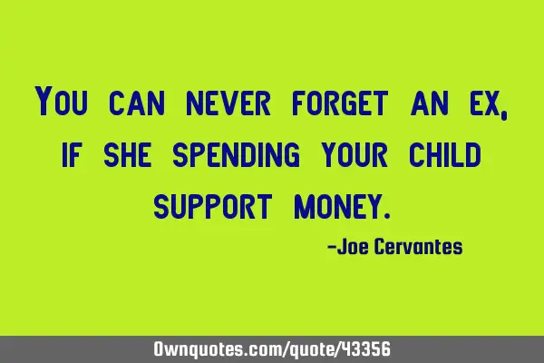 You can never forget an ex, if she spending your child support