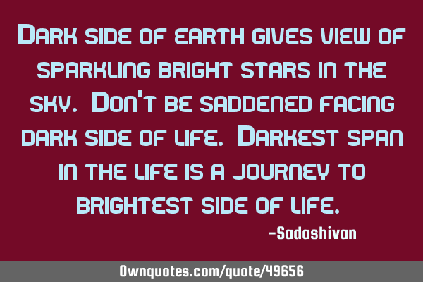 Dark side of earth gives view of sparkling bright stars in the sky. Don