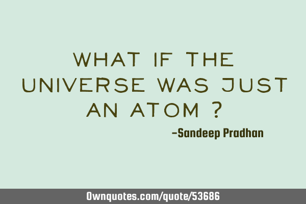 What if the universe was just an atom ?